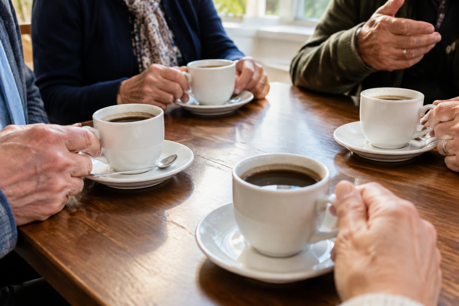 Café d’accueil avant une sortie à la journée