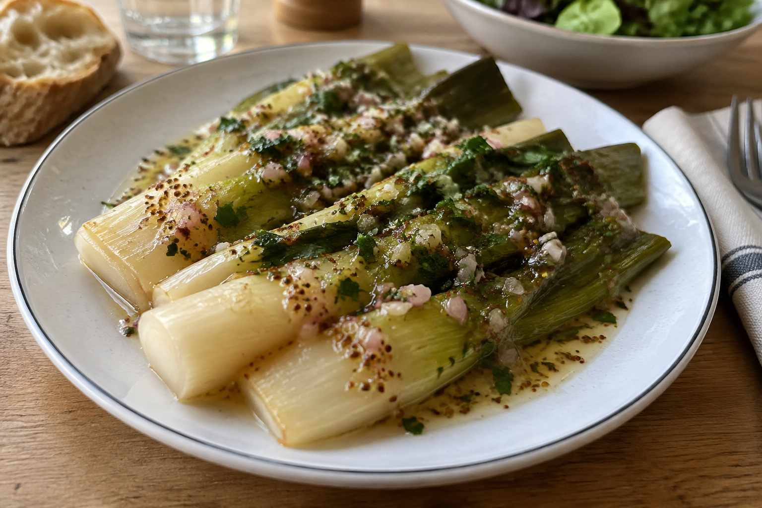 Les fameux Poireaux Vinaigrette